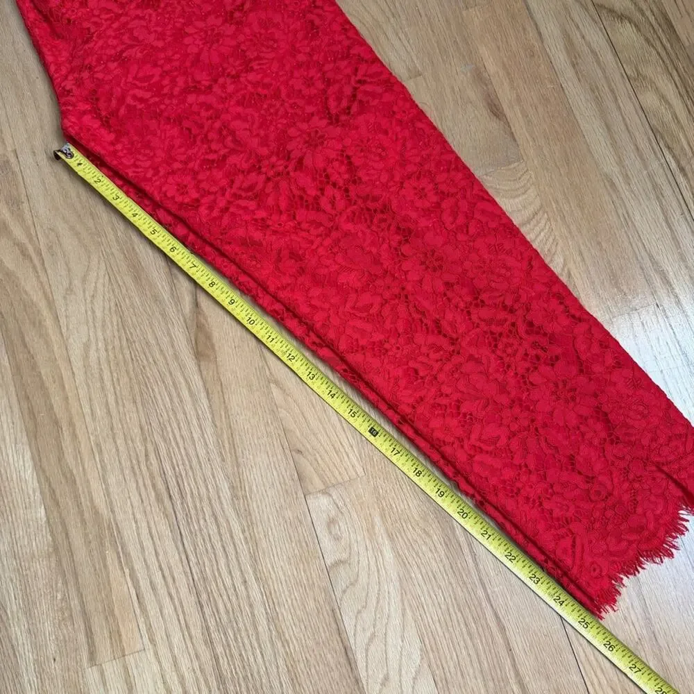 J. Crew Easy Pant in Floral  Lace Red Size 00 - Picture 12 of 12